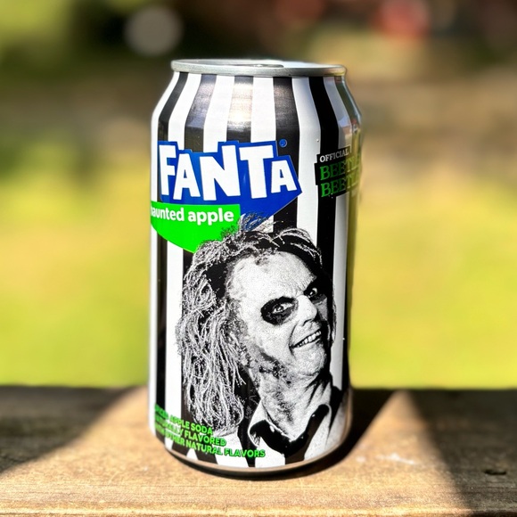 Set of 4 Collectors Can New Unopened Cans of Fanta Beetlejuice Hunted Apple - Picture 2 of 5